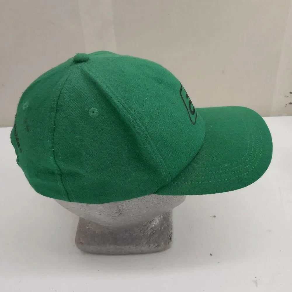 Vintage Pioneer Seed Hat 100% Wool Made in USA Green Black Has some Greace Spots